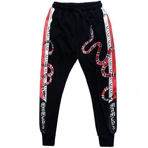 gucci jogging pants snake|Gucci running leggings.